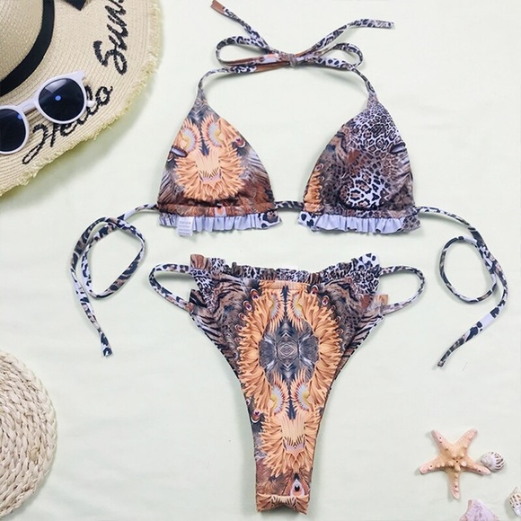 Maracay Bronzed Jungle Tropics Bikini 3 Piece Set - Picture 5 of 8